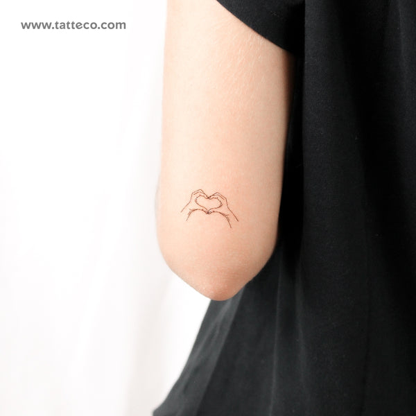 Hands Making Heart Temporary Tattoo - Set of 3