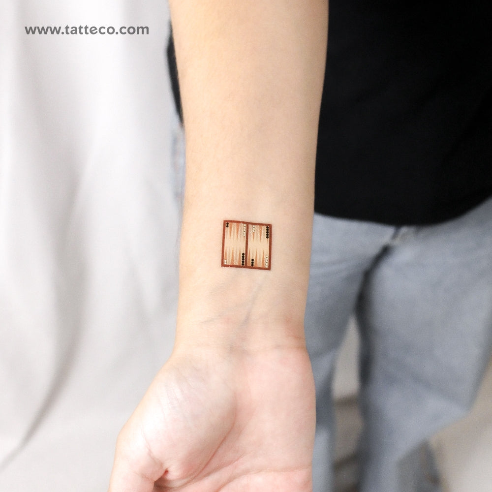 Tatuaje temporal de backgammon - Juego de 3