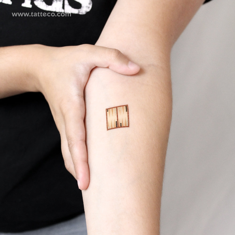 Tatuaje temporal de backgammon - Juego de 3