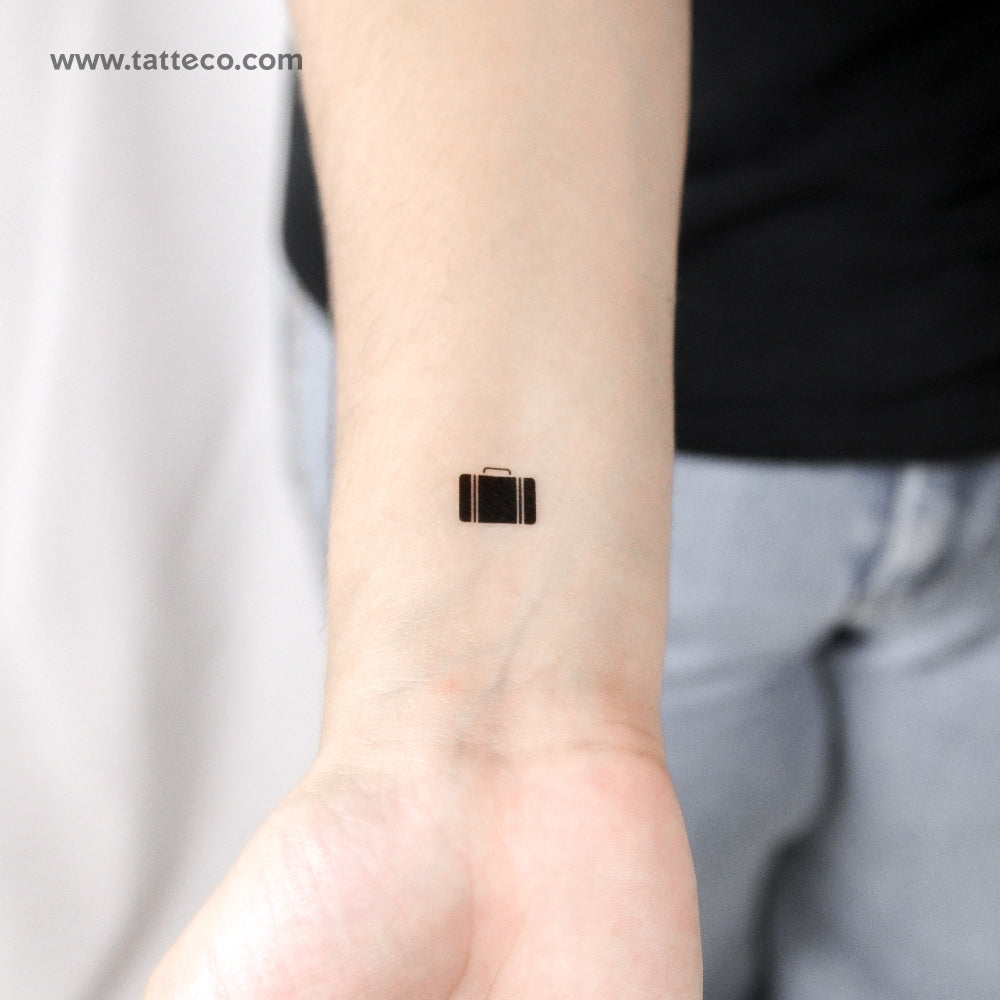 Suitcase Temporary Tattoo - Set of 3