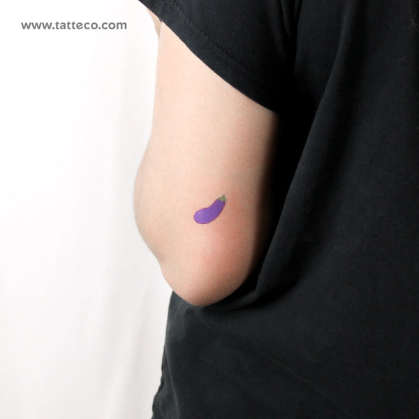 Eggplant Emoji Temporary Tattoo - Set of 3