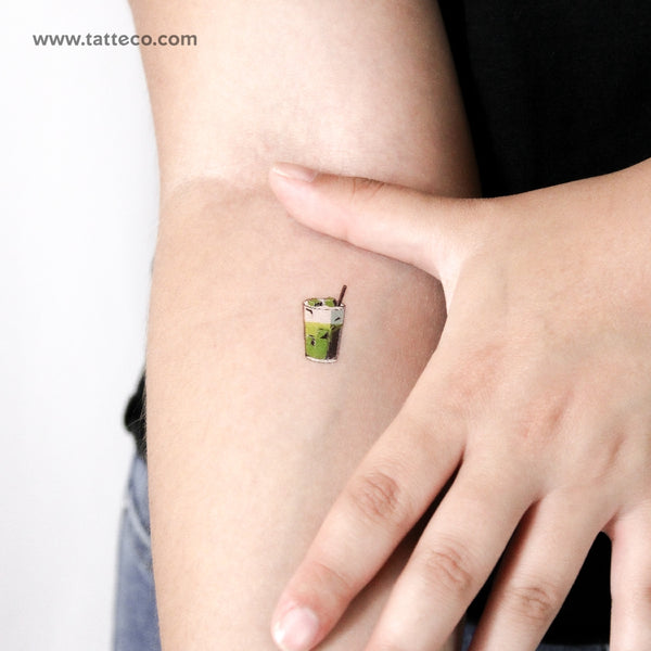 Matcha Latte Temporary Tattoo - Set of 3