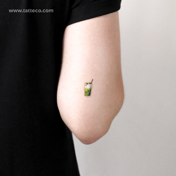 Matcha Latte Temporary Tattoo - Set of 3