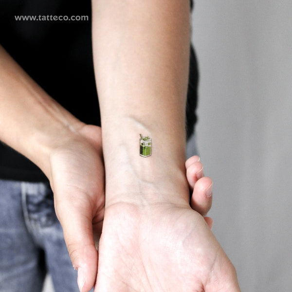 Iced Matcha Latte Temporary Tattoo - Set of 3