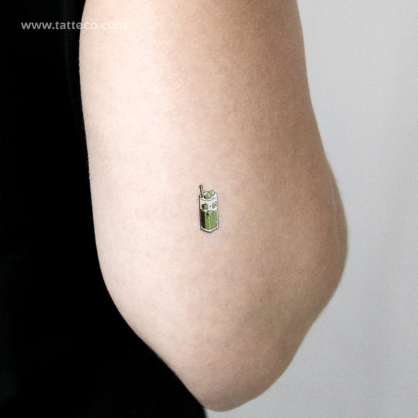 Iced Matcha Latte Temporary Tattoo - Set of 3