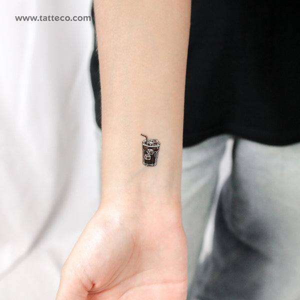 Iced Coffee Temporary Tattoo - Set of 3