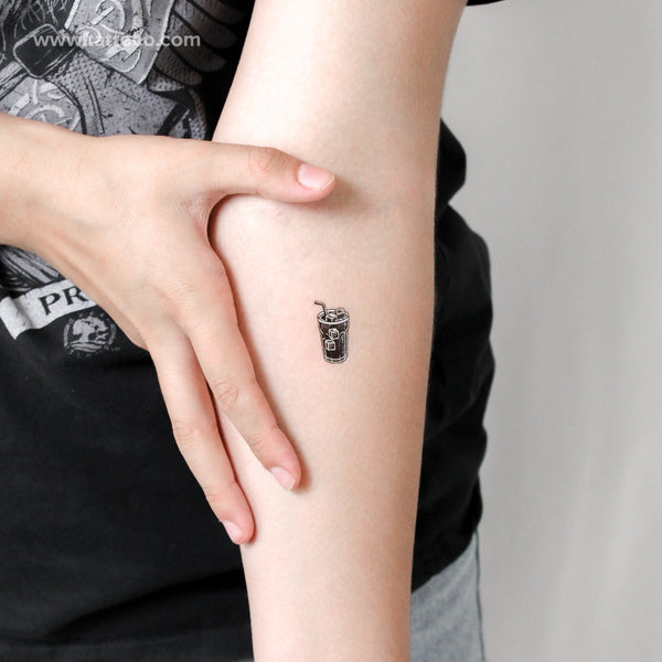 Iced Coffee Temporary Tattoo - Set of 3