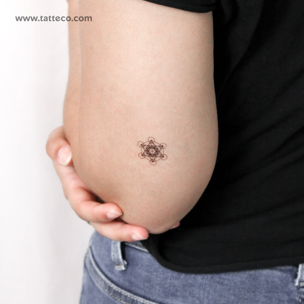 Tatuaje temporal pequeño del Cubo de Metatrón (juego de 3)