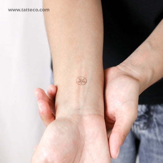 Tiny Sand Dollar Temporary Tattoo - Set of 3