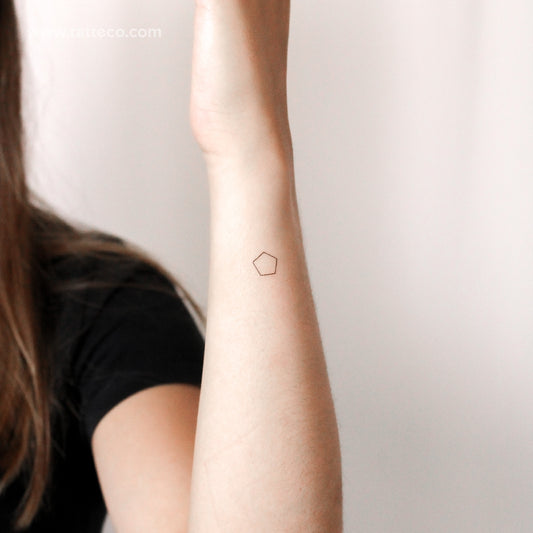 Tiny Pentagon Temporary Tattoo - Set of 3