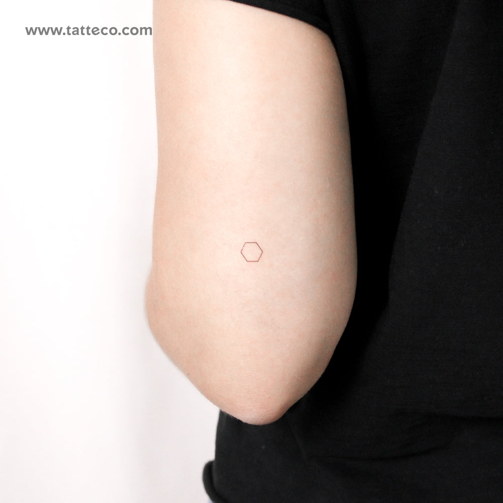 Little Hexagon Temporary Tattoo - Set of 3