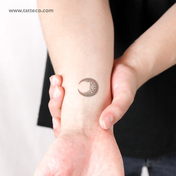 Small Ornamental Moon Temporary Tattoo - Set of 3