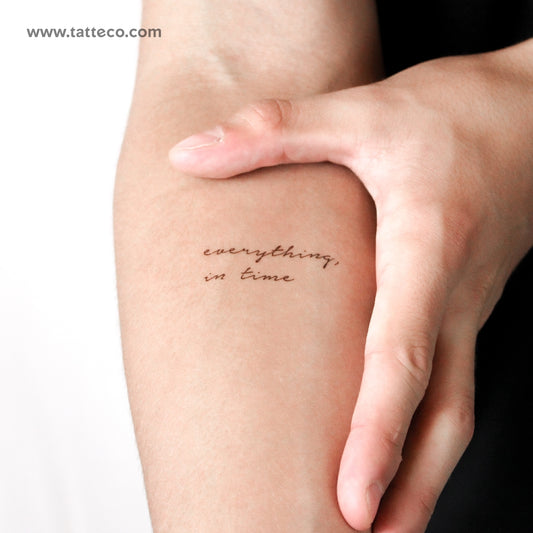 Everything, In Time (two Lines) Temporary Tattoo - Set of 3