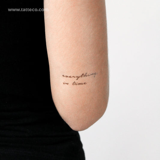 Everything, In Time (two Lines) Temporary Tattoo - Set of 3