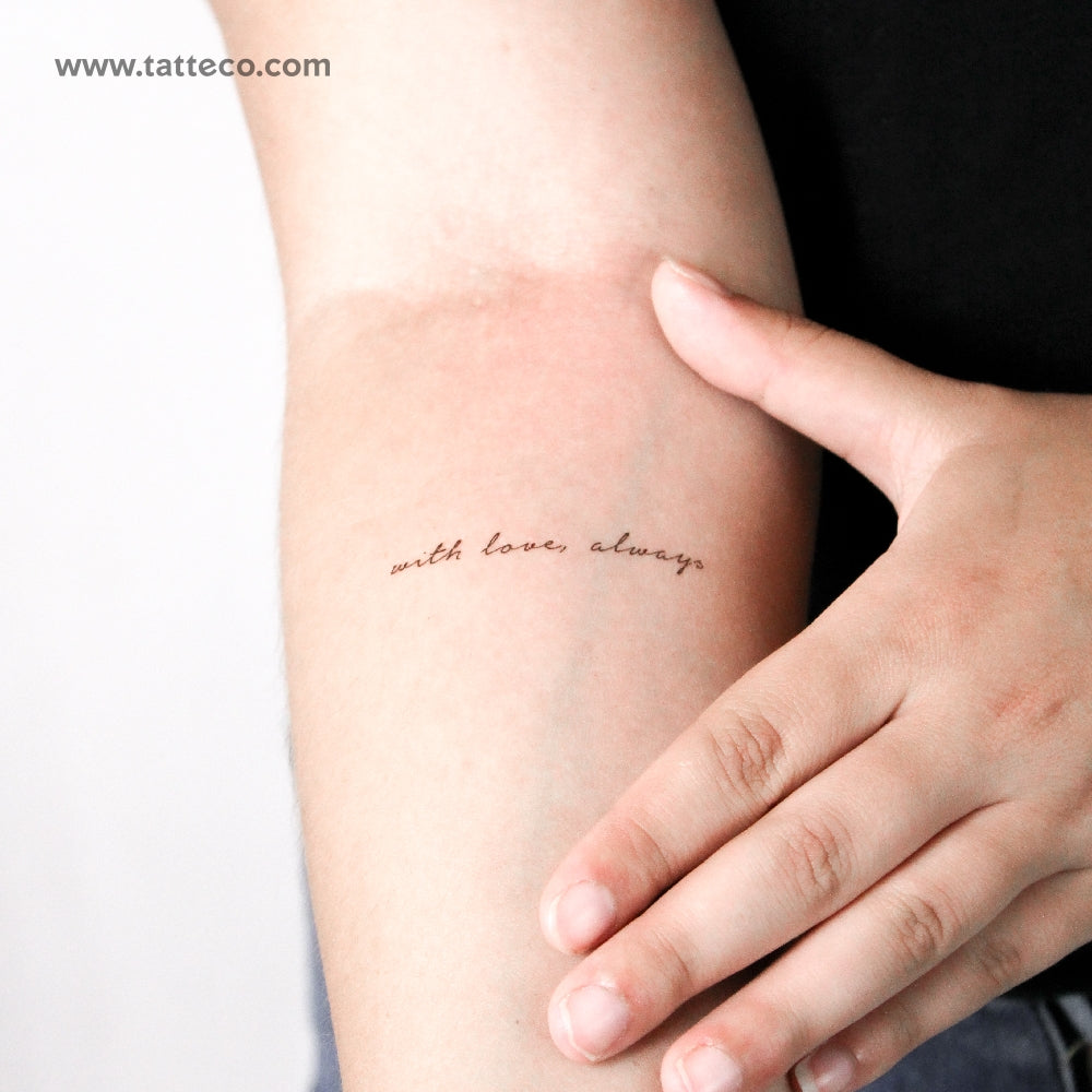Tatuaje temporal "Con amor, siempre" - Juego de 3