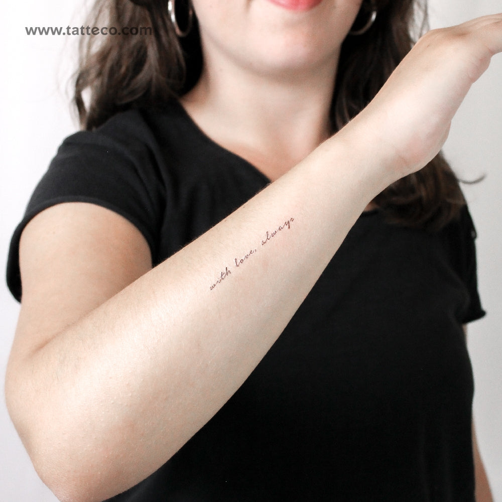 Tatuaje temporal "Con amor, siempre" - Juego de 3