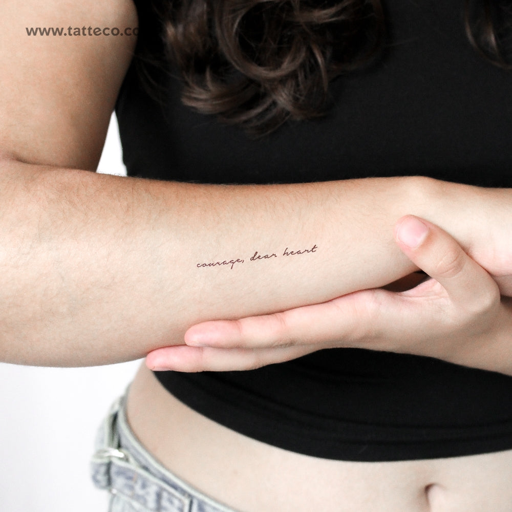 Courage, Dear Heart Temporary Tattoo - Set of 3
