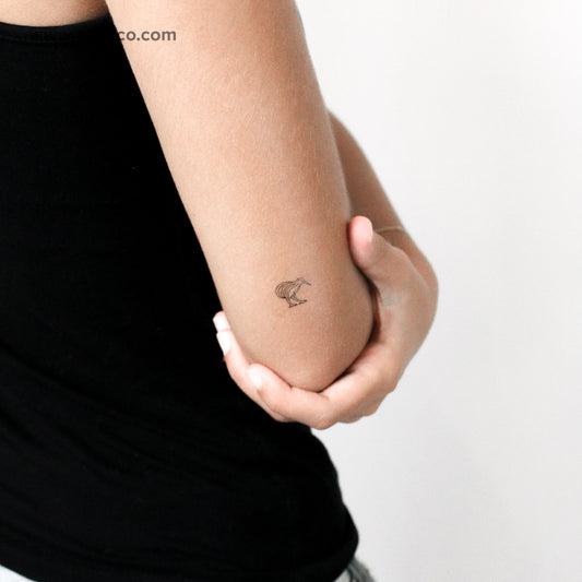 Minimalist Kiwi Bird Temporary Tattoo - Set of 3