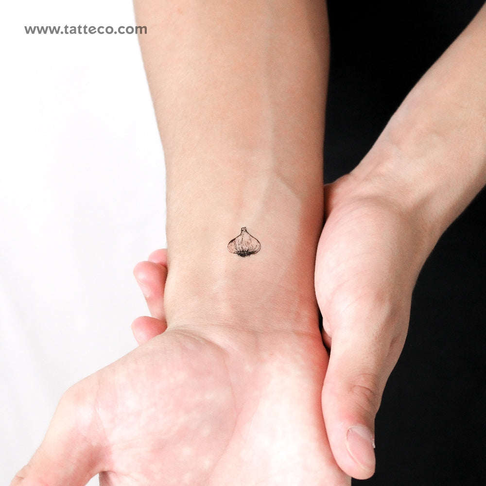 Head Of Garlic Temporary Tattoo - Set of 3