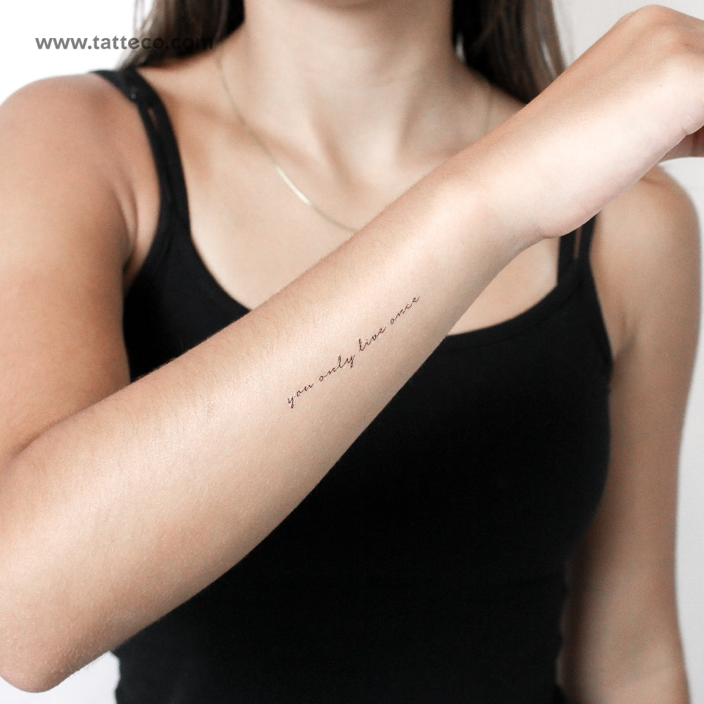 Small You Only Live Once Temporary Tattoo - Set of 3
