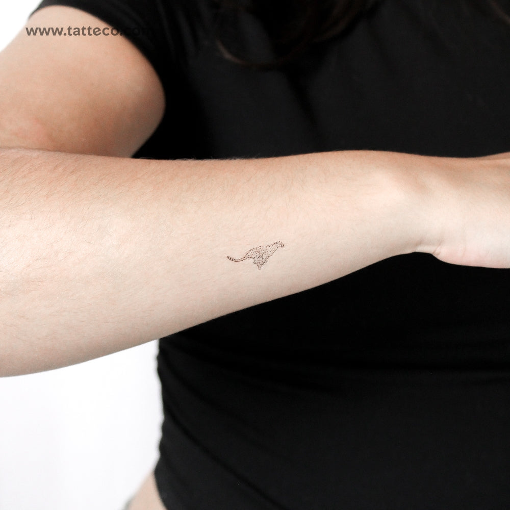 Small Running Cheetah Temporary Tattoo - Set of 3