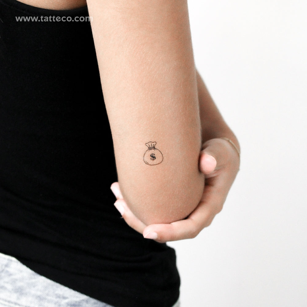 Money Bag Temporary Tattoo - Set of 3