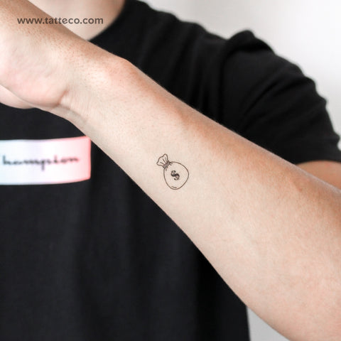 Money Bag Temporary Tattoo - Set of 3