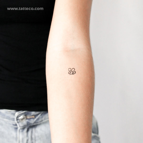 Opuntia Cactus Temporary Tattoo - Set of 3