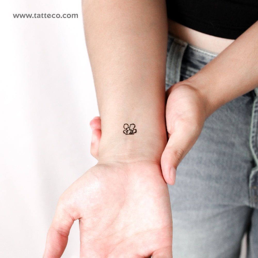 Opuntia Cactus Temporary Tattoo - Set of 3