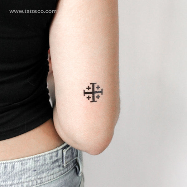 Jerusalem Cross Temporary Tattoo - Set of 3