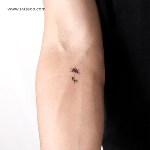 Blue Spider Lily Temporary Tattoo - Set of 3