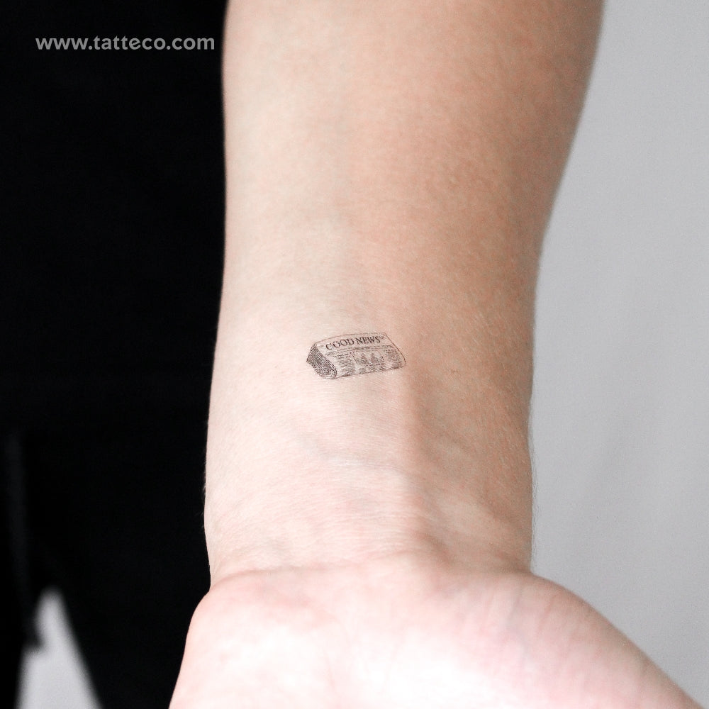 Newspaper Temporary Tattoo - Set of 3