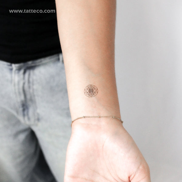 Little Sri Yantra Temporary Tattoo - Set of 3
