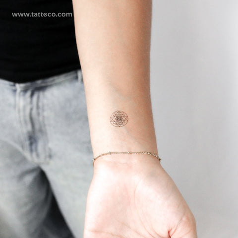 Little Sri Yantra Temporary Tattoo - Set of 3