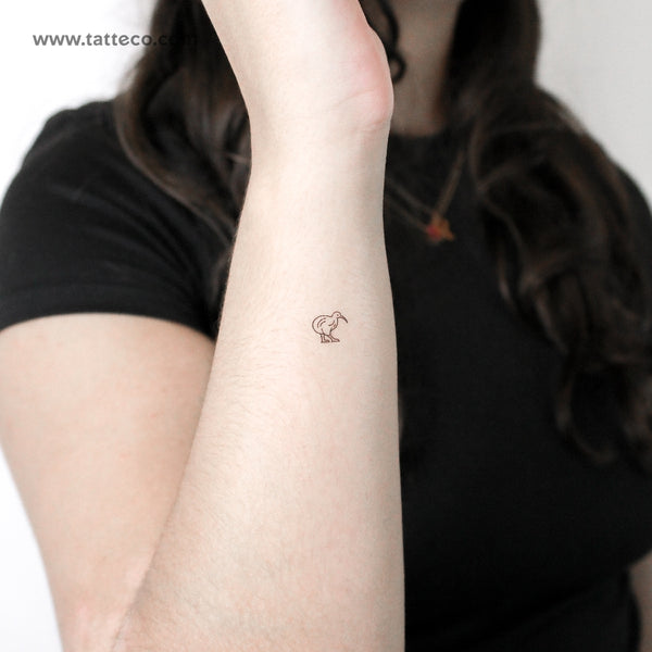 Tiny Kiwi Bird Temporary Tattoo - Set of 3