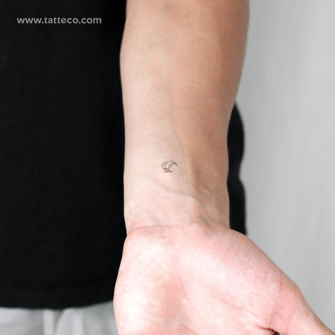 Tiny Kiwi Bird Temporary Tattoo - Set of 3
