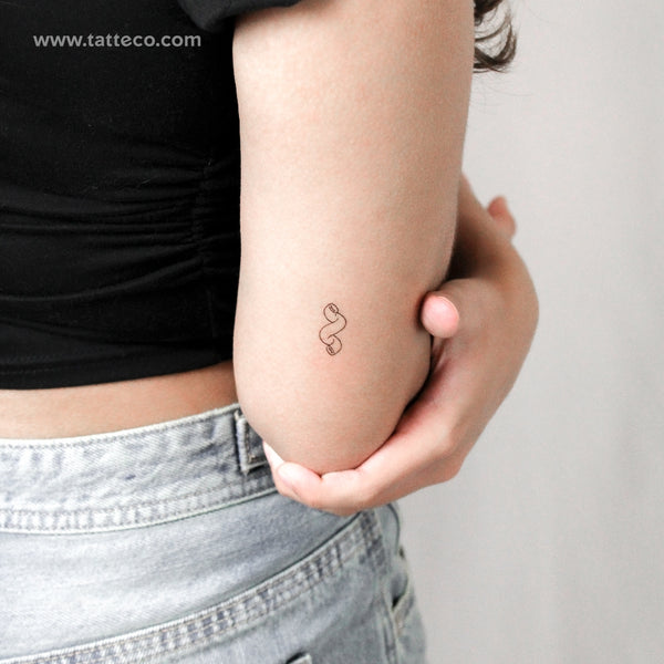 Cavatappi Pasta Temporary Tattoo - Set of 3