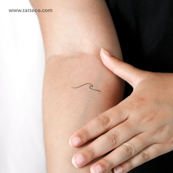 Minimalist Wave Temporary Tattoo - Set of 3