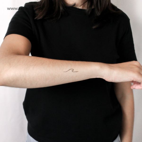 Minimalist Wave Temporary Tattoo - Set of 3