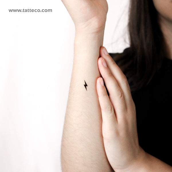 Small Lightning Bolt Temporary Tattoo - Set of 3