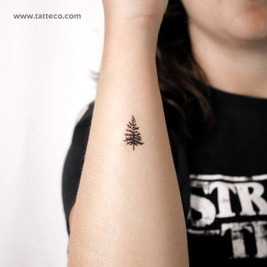 Tatuaje temporal de pino pequeño (juego de 3)