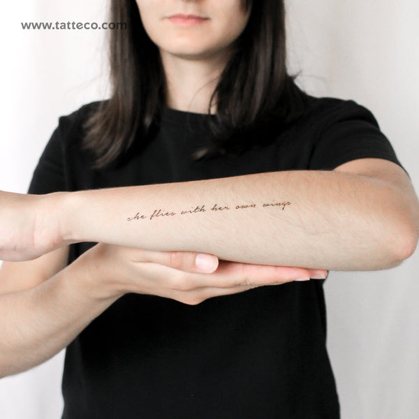She Flies With Her Own Wings Temporary Tattoo - Set of 3
