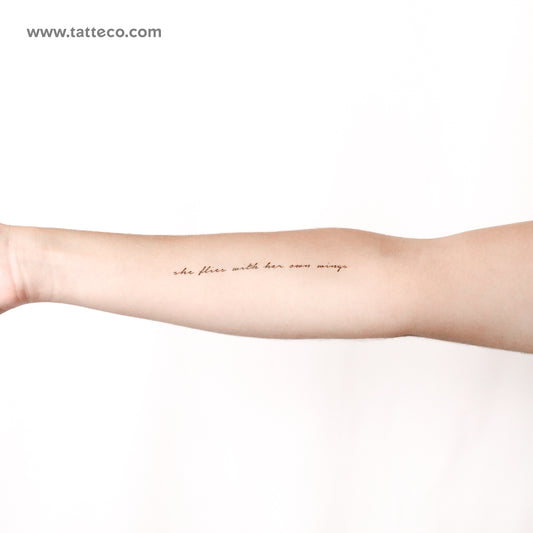 She Flies With Her Own Wings Temporary Tattoo - Set of 3