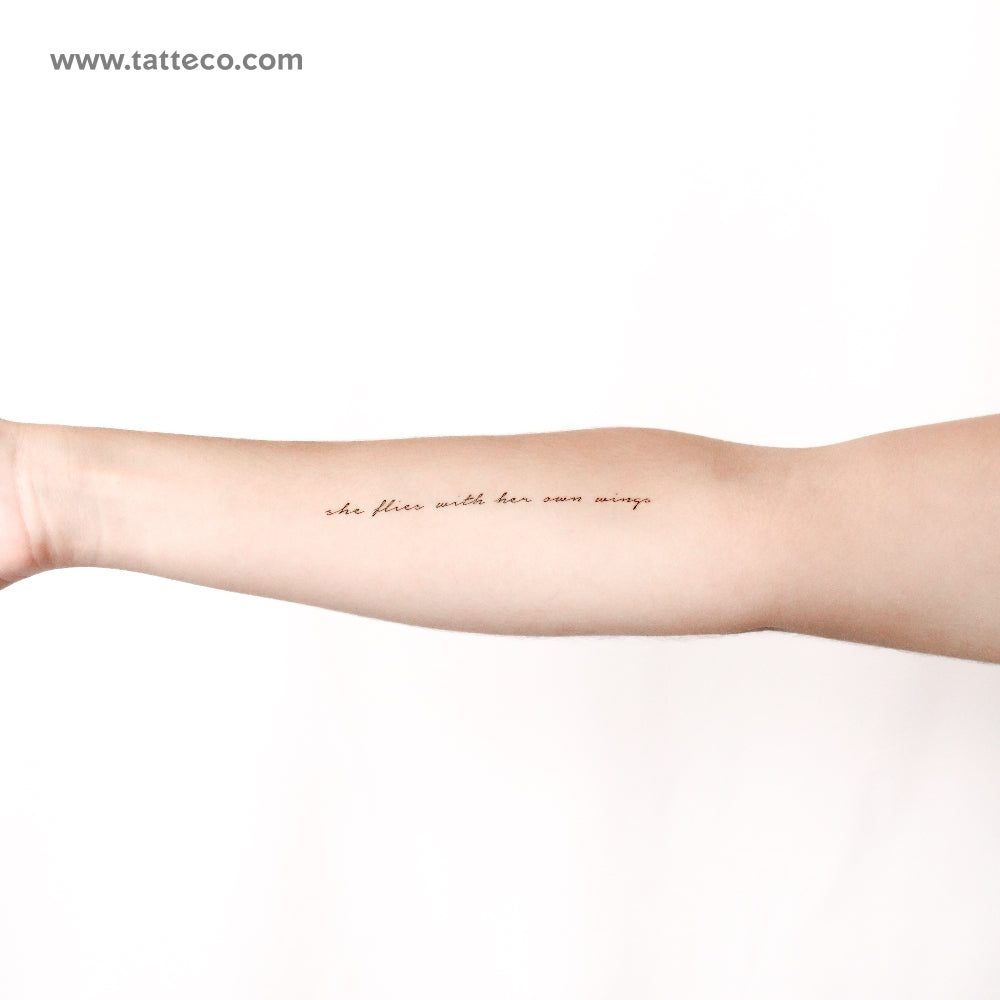 She Flies With Her Own Wings Temporary Tattoo - Set of 3