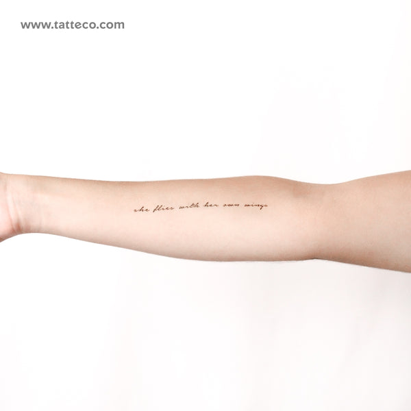 She Flies With Her Own Wings Temporary Tattoo - Set of 3