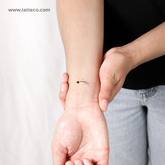 Tatuaje temporal de estrella fugaz (juego de 3)