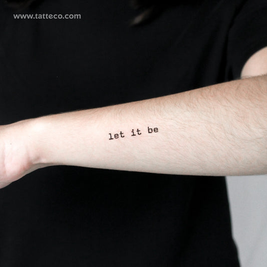Typewriter Let It Be Temporary Tattoo - Set of 3
