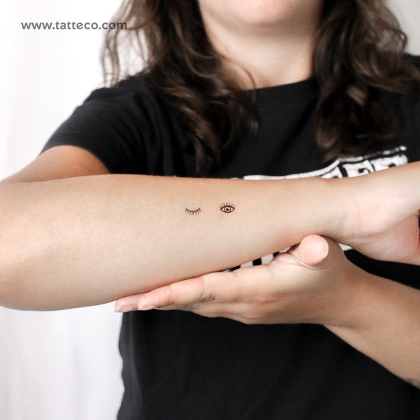 Small Eye and Wink Temporary Tattoo - Set of 3+3
