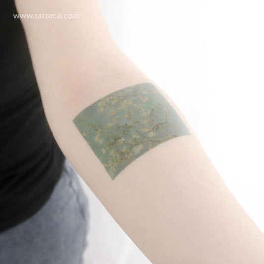 Tatuaje temporal de flores de almendro - Juego de 3