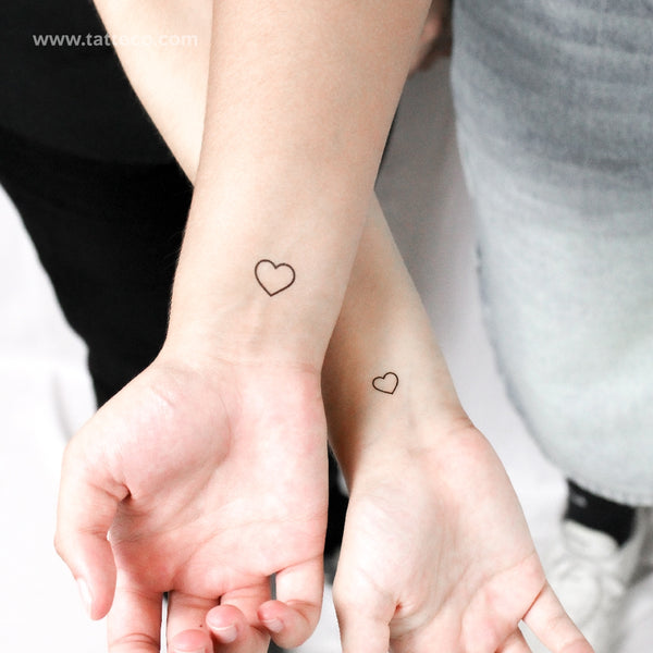 Matching Hearts Temporary Tattoos (Set of 3+3)